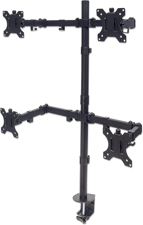 Universal Four Monitor Mount with Double-Link Swing Arms Holds Four 13" to 32" LCD Monitors up to 8 Kg (17 lbs.), Black 461566