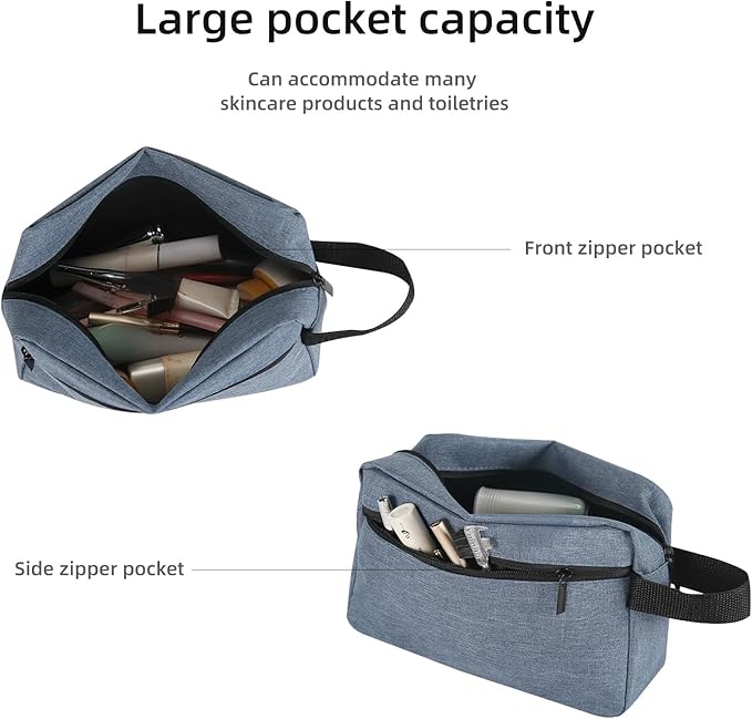 Icramsy Travel Toiletry bag Toiletry bag for women men Hanging Cosmetic bag Travel accessories for Women Men (Blue)