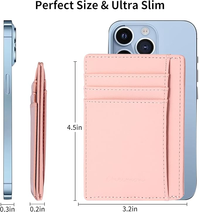 Chelmon Slim Wallet for Men, Minimalist Front Pocket RFID Blocking Credit Card Holder
