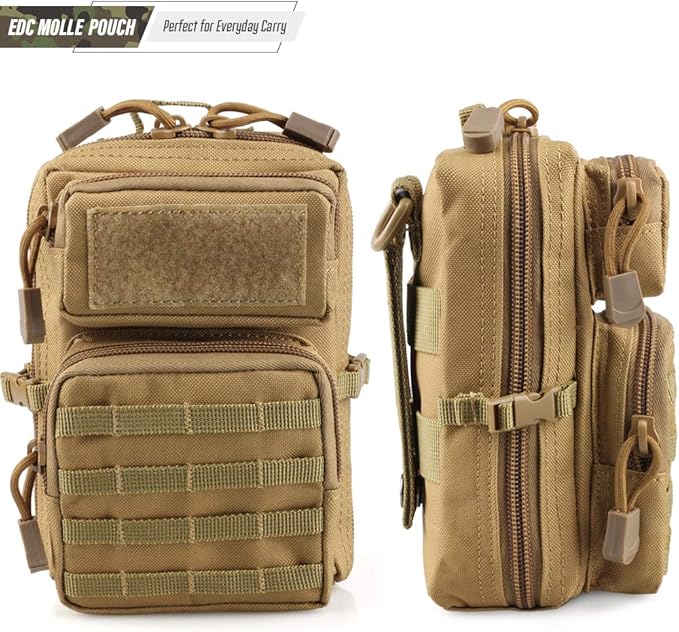 LIVANS Tactical Molle Utility Pouch, EDC Tool Pouch Tactical Phone Pouches Mini Waist Pouches Medical EDC IFAK Pack Mini Design of 3-Day Backpack