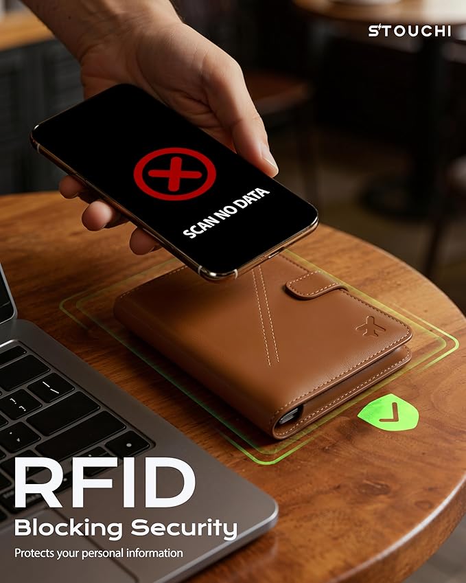 Stouchi AirTag Passport Holder with Detachable Magnetic Card Case, Passport Holder for Travel, RFID-blocking, 1-Second Pull Strap & One-Hand Access, Premium Vegan Leather Travel Document Organizer