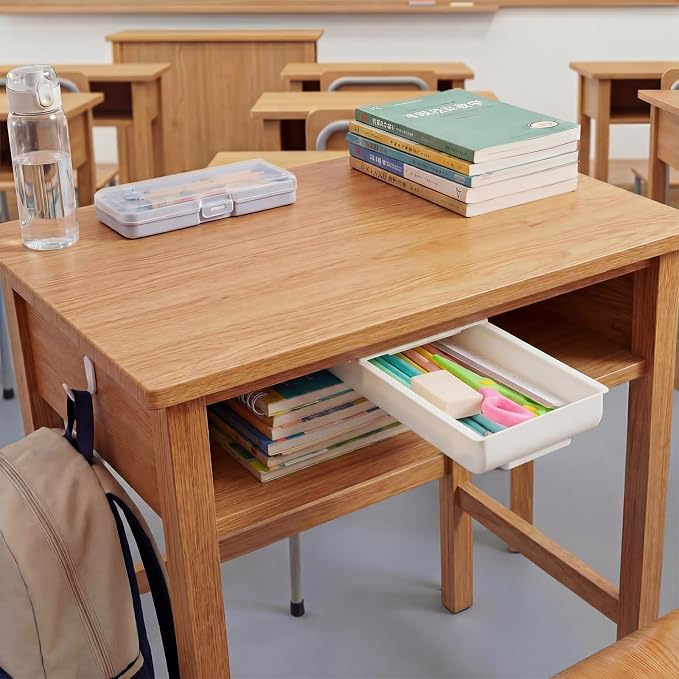 FoldTier 6 Pcs Student Desk Organizer for Classroom Under Desk Drawer for Students Adjustable Desktop Storage Dividers Organizer Accessories Supplies for Back to School First Day of School Gift