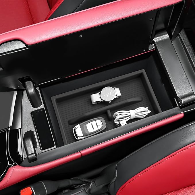 Double-Layer 2022-2026 NX 250/350/350h/450h+ Center Console Organizer for Lexus NX, Durable Silicone Console Tray Insert 2025 2026 NX250/350/350h/450h+ Accessories