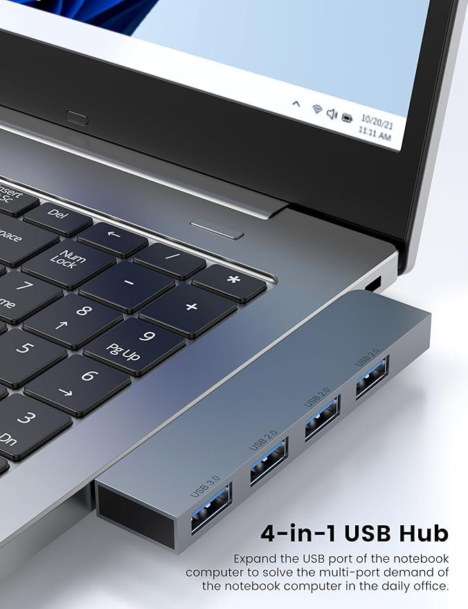 USB Hub 2Pack Right Model, Fidioto 4-Port USB Hub(1 * 3.0 Port, 3 * 2.0 Port) USB Splitter USB Expander for Laptop, Xbox, Flash Drive, HDD, Console, Printer, Camera,Keyborad, Mouse