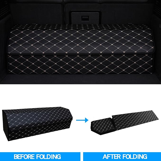 Car Trunk Organizer for Genesis GV60 - Custom Fit,Large Space Outdoor Trunk Organizer with Leather,4-Layer Cover,All-Season Use For Genesis GV60 2023-2025