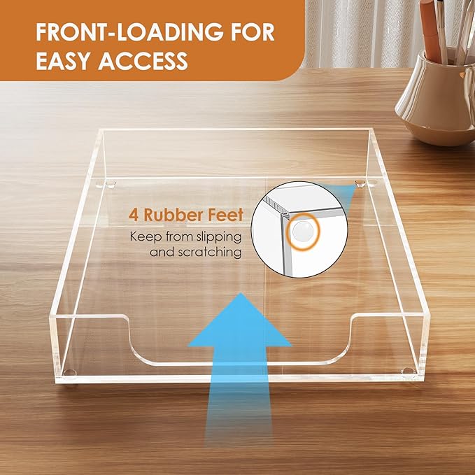 MaxGear Acrylic Letter Tray, Clear Desk Organizer for Papers, Documents, Magazines, Folders, Notebooks, and Stationery – Multi-Function File Tray and Desktop Organizer for Office, Home, and Workspace