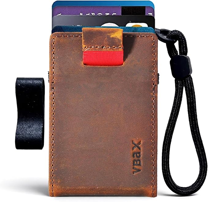 RFID Minimalist Slim Wallet for Men and Women, Holds Up to 12 Cards, Cash, Key Thin and Lightweight Credit Card Holder Vintage Color