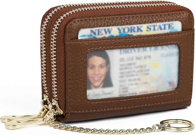 imeetu Rfid Credit Card Holder,Genuine Leather Businese Card Case,Rfid Blocking Wallet for Women & Men
