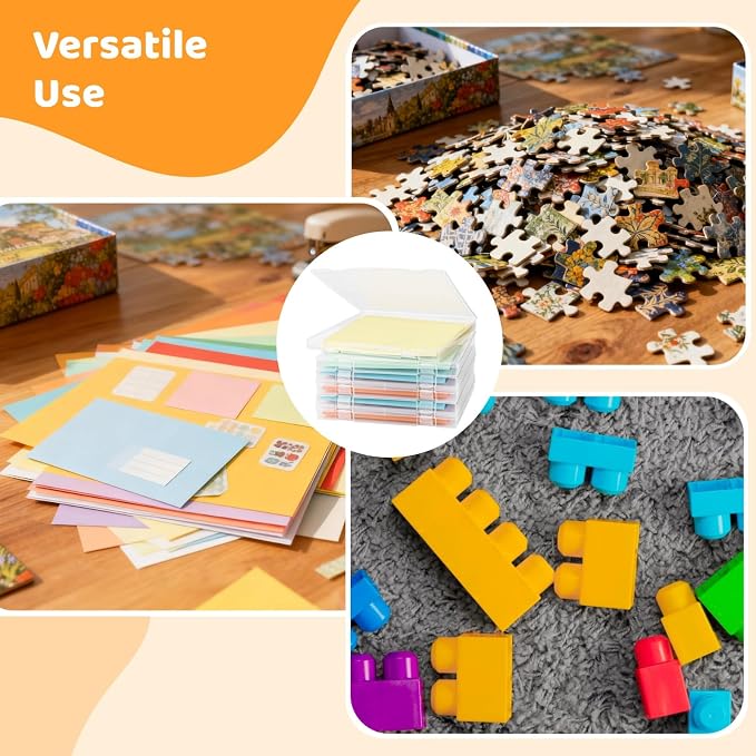 12x12 Paper Storage, 6 Pcs Stackable Plastic File Storage Box Set for Scrapbook Paper, and Craft Paper Storage, Board Game,Locking Mechanism, Office, Home, and School Document Organizer, Transparent
