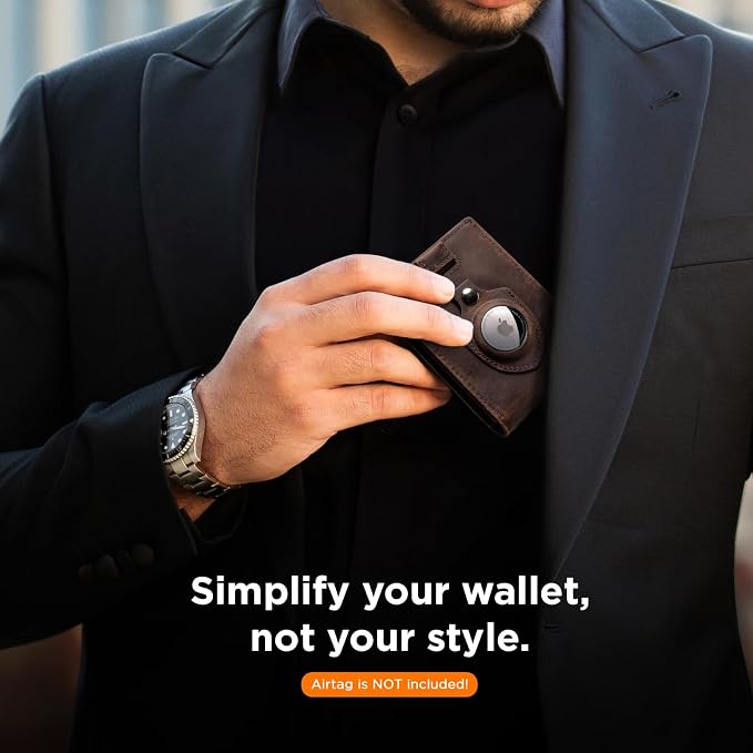 SERMAN BRANDS RFID Blocking Slim Bifold Genuine Leather Thin Minimalist Front Pocket Wallets for Men Billfold Wallet Men Gift
