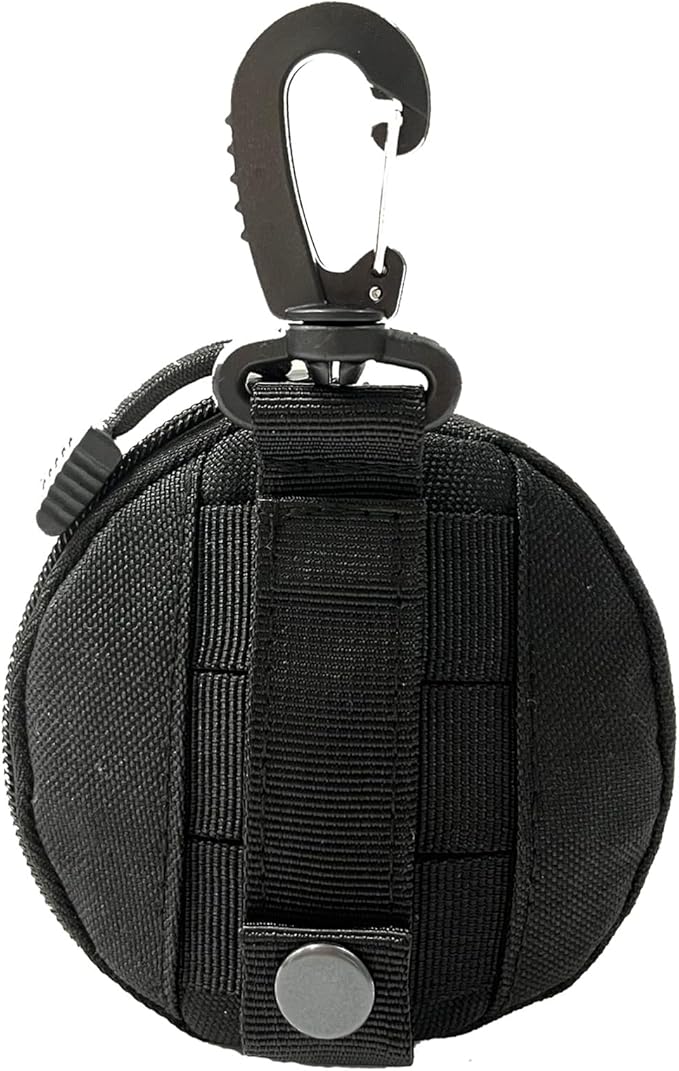 1000D Laser Cut Molle Pouch EDC Pouch Tactical Round Zipper Bag Case Coin Pouches Coin Purse Keychain Little Change Wallet Wireless Headset Pack Gadget Bag
