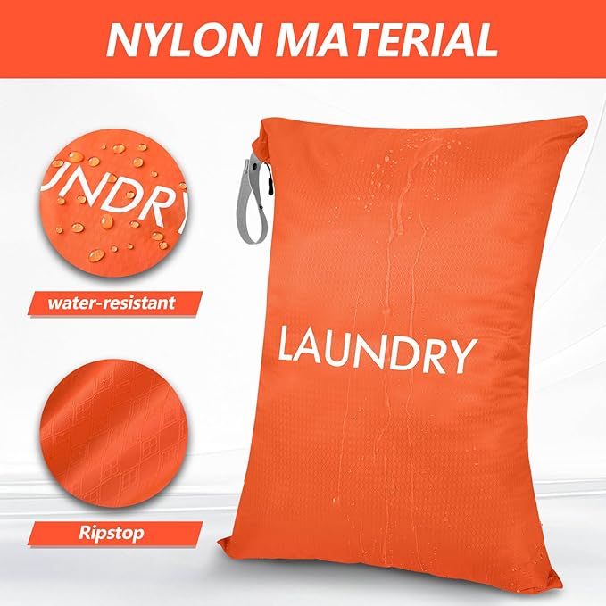 MissBoy Travel Laundry Bag with Zipper, Odor-Isolating & Splash-proof Dirty Clothes Organizer for Suitcase, Lightweight Foldable Wet Dry Bag for Gym, Camping, and Swimming