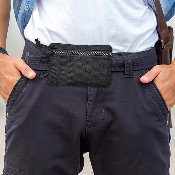 HXOUSE Small Small EDC Pocket Pouch - EDC Organizer Pouch with 4 Pockets for Men, Mini Pocket Tool Pouch for Knife/Flashlight/Tactical Pen - Men's Mini Tool Pouch for Daily Carry