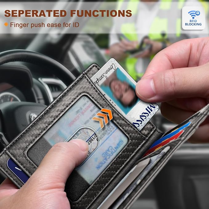 BULLIANT Men Airtag Wallet,Slim Wallet Money Clip Card Holder Magnetic Closure 12 Cards in Front Pocket RFID Blocking