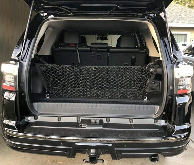 Rear Trunk Organizer Cargo Net for TOYOTA 4RUNNER (3 ROW MODEL) 2010-2024–Envelope Style Cargo Net for SUV–Premium Mesh Car Vehicle Carrier Storage–Compatible with TOYOTA 4RUNNER 3 ROW
