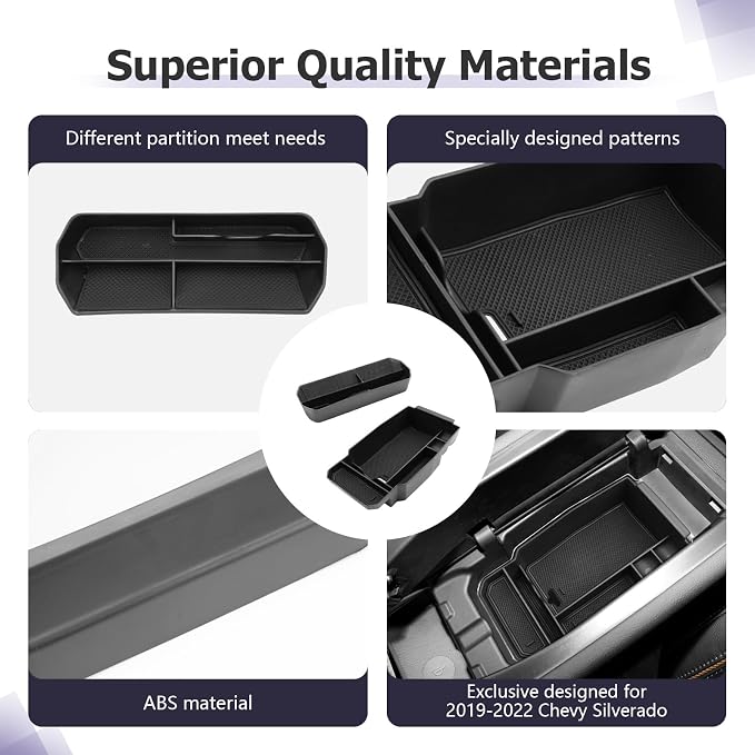 LUWU Compatible with 2023 2024 2025 2026 Mazda CX50 CX-50 Accessories Center Console Organizer Armrest Storage Box Organizer Tray Insert Tray Phone Holder Coins Box ABS Material 2-Pack, Black