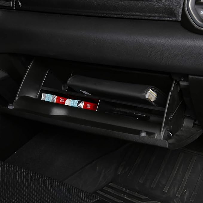 Motrobe Glove Box Organizer for Dodge 2019 2020 2021 2022 2023 RAM 1500 ABS Organizer Divider Accessories Black