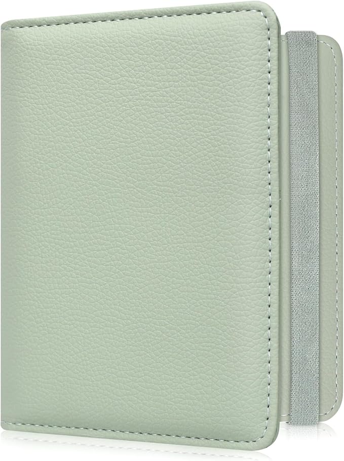 ACdream RFID BLOCKING Passport Holder Travel Wallet, Premium PU Leather Cover Passport Book with Card Holder, Pen Holder, Keep Organization, and Travel Essentials for Women and Men, Agave Green