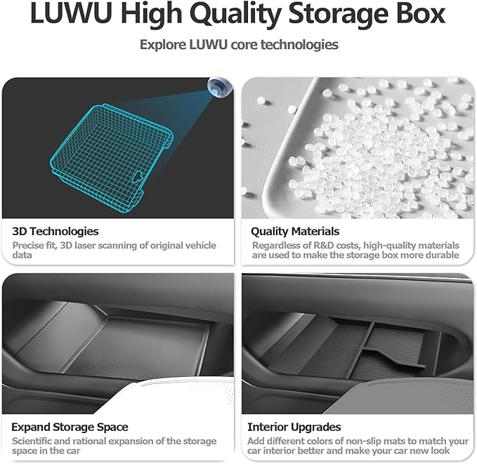 LUWU for 2024 Atlas Center Console Organizer 2024 Atlas VW Armrest Storage Armrest Organizer Insert Tray 2024 VW Atlas Lower Console Organizer Storage Tray 2024 VW Atlas Accessories