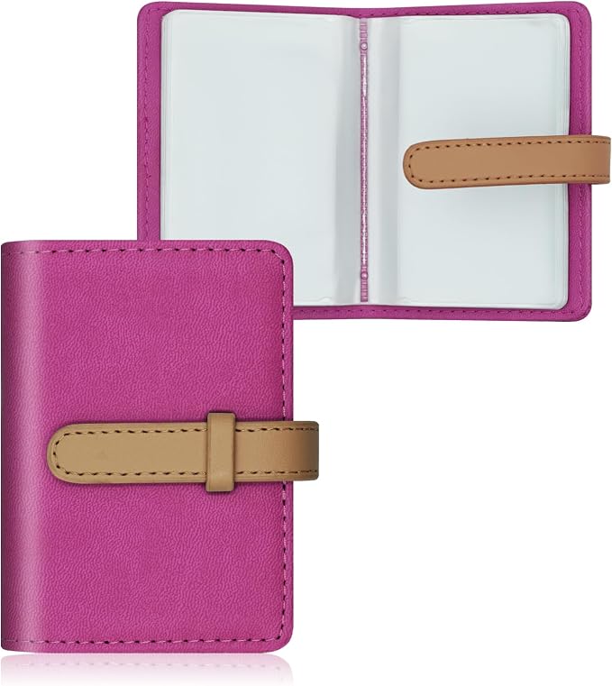 Credit Card Holder with 26 Suitable Slot, ID Card Case PU Leather Wallet for Women Men Business Organiser Pocket (Rose Red)