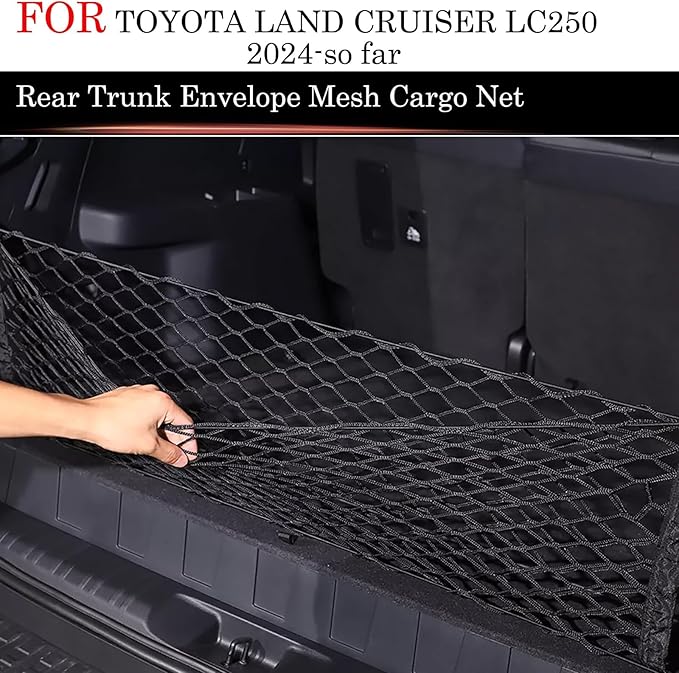 Rear Trunk Envelope Mesh Cargo Net Suitable for 2024 2025 2026 Toyota Land Cruiser 250 1958 Prado Lc250 J250 Rear Trunk Mesh Cargo Storage Net Bag
