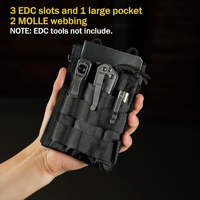 VIPERADE VE16 Pocket Organizer, EDC Pouch for Men, 7 Pockets EDC Pocket Organizer EDC Pouch for Everyday Carry, Multitool Pocket Pouch Wallet for EDC Gears, Pocket Pouch for Men
