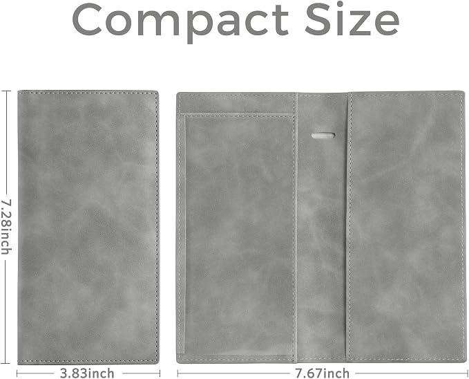 CoBak Premium Leather Checkbook Cover - RFID Blocking, Classic Design, Slim & Durable - Perfect for Personal & Business Checks