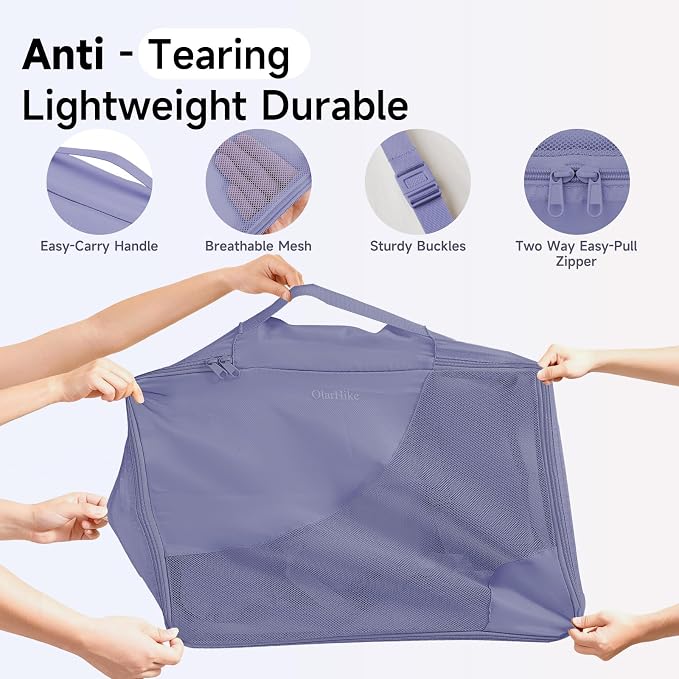9 Set Packing Cubes for Travel, Gifts for Women Mom,Anti-Tearing Suitcase Organizer,OlarHike Vacation Essentials & Accessories for Cruise Ship