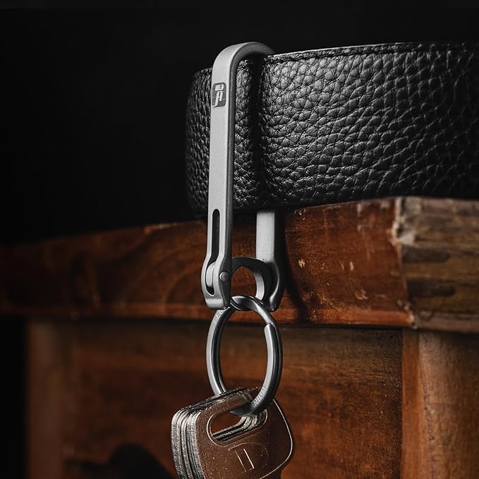 Belt KeyChain Clip,Titanium Belt Key Holder,Belt Clip for Keys,EDC Belt Loop Keychain for Men,Key Ring Holder