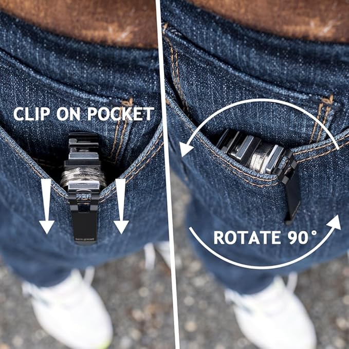 Keyport KO (Key Organizer) Pocket Clip - Detachable Deep Carry Pocket Clip Exclusively for Modular Keyport Pivot & Slide Key Holders - NOT Compatible with Anywhere Tools or Individual Modules (Black)