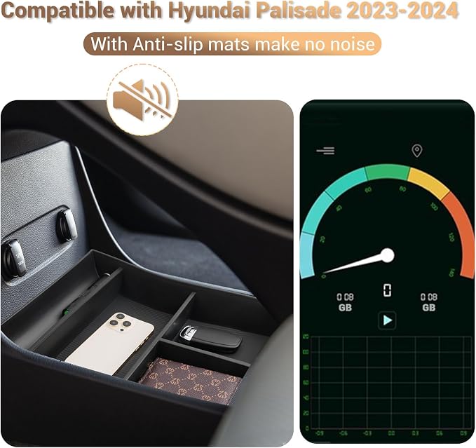 YEE PIN for 2024 2025 Hyundai Palisade Lower Center Console Organizer Storage Tray for Hyundai Palisade 2025 Accessories for Hyundai Palisade SE/SEL/XRT/Limited/Calligraphy Floor Console Organizer