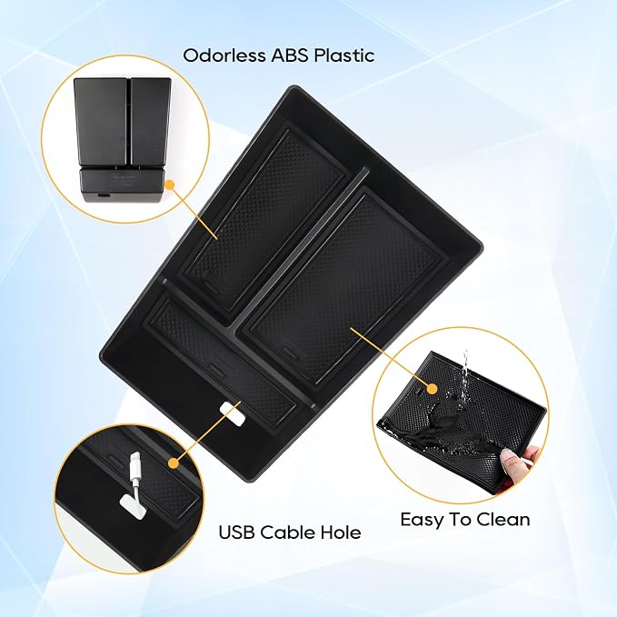 LFOTPP 2023-2025 X5 Center Console Organizer for 2019-2024 2025 X5 G05 X6 G06 X7 G07 Armrest Center Console Organizer Tray Accessories with Coin & Sunglasses Holder Insert Storage Box (Black B Type)