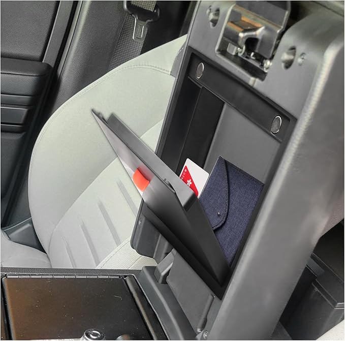 SXCY for 2024 2025 2026 Toyota Tacoma Armrest Privacy Storage for Toyota Tacoma 2024 2025 2026 Accessories for 2024 2025 2026 Tacoma Armrest Console Tray Privacy Organizer Black