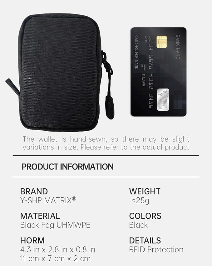 Y-SHP MATRIX Mens Wallets,Portable Card Wallet For Men - Small and Exquisite Keychain Wallet,Coin Purse for Men and Women to Travel Suitable for Storing Keys,Cards and Cash（Black）