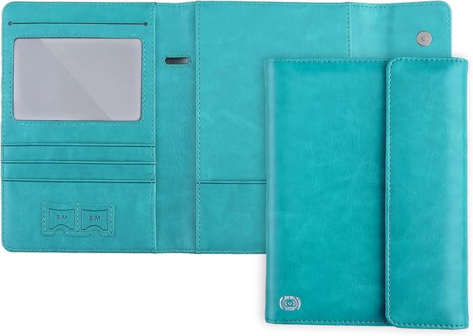 WALNEW RFID Passport Holder Travel Organizer, Fits International Driving Permit (IDP), PU Leather Document Holder for One Passport, Stylish Travel Accessory, Blue