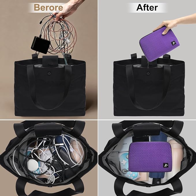 simtoper Electronic Organizer Travel Case – Waterproof Cable Bag for Cord, Charger, Hard Disk, Power Bank – Small Tech Storage for Travel, Backpack, Business Trip, Airplane