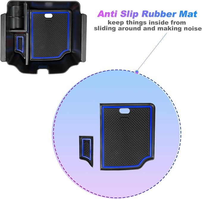 SXCY 2023-2025 Acura Integra 22-24 2025 Civic Si Center Console Organizer Tray for Civic 11th Gen 2023 2024 2025 Civic Si Hatchback Manual Armrest Console Insert Box 2024 Civic Si Storage Mats(Blue)