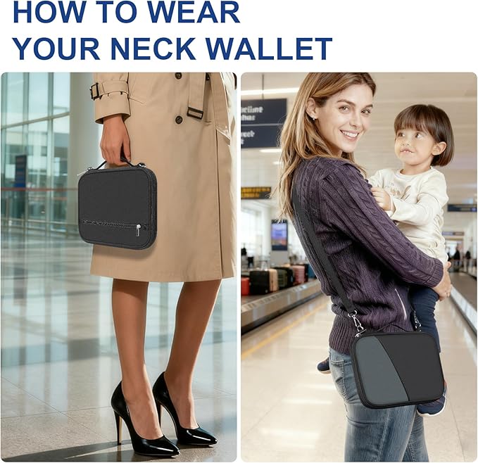 EcoVision Family Passport Holder for Travel with RFID Blocking, Traveling Essentials Organizer Pouch Bag, Light Passport Wallet for Travel Must Haves Accessories for Women Men