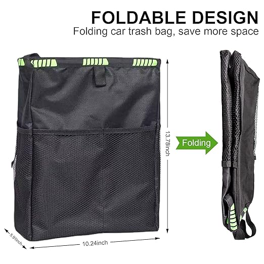 Car Trash Can, Car Trash Bag Hanging, 3.5 Gallons Ultra Large Capacity Organizer and Storage with Adjustable Straps, Leakproof Lining (Pack of 3)