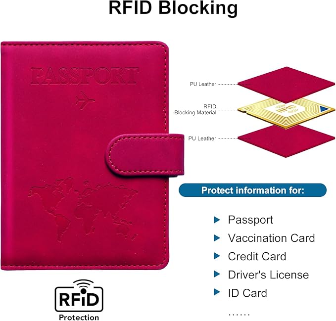 Passport Holder for Travel Women and Men RFID Passport Holder with Card Slots Holder Passport Case Passport cover Passport Wallet Travel Essentials and Accessories