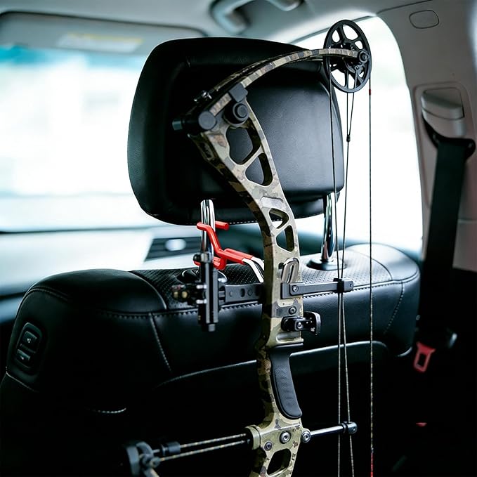 2-Pack Hard Hat Holder for Truck: Heavy Duty Bow Buddy - Universal Bow Carrier for SUV, Trucks Or Sedans, Headrest Hooks, Seat Back Organizer for Bags, Hard Hats & Archery Equipment