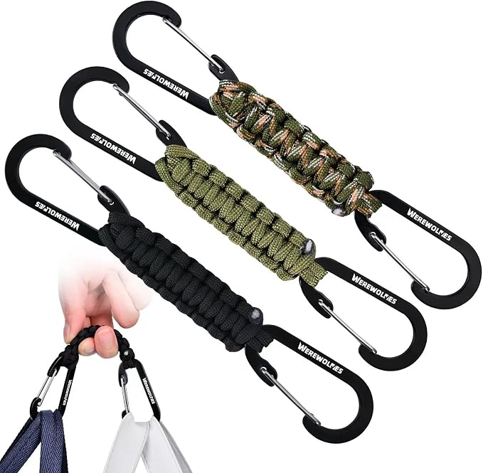 WEREWOLVES Paracord Keychain with Carabiner, Lanyard Clip for Keys