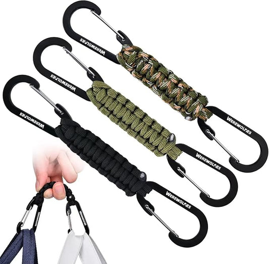 WEREWOLVES Paracord Keychain with Carabiner, Lanyard Clip for Keys