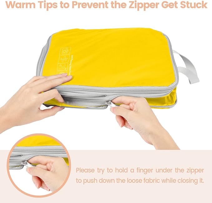 Cambond Compression Packing Cubes for Travel - Lightweight Expandable Travel Bags Luggage Organizers Travel Essentials Compression Cubes for Travel Space Saver for Carry on Suitcases Organizer