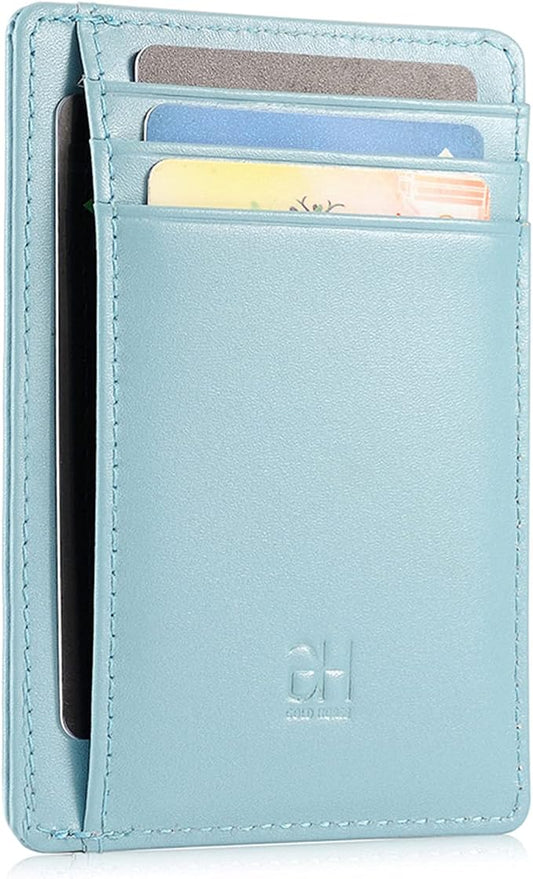 GH GOLD HORSE Slim RFID Blocking Card Holder Minimalist Leather Front Pocket Wallet for Women | Slim
