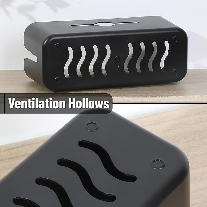 Bates- Cable Management Box, Large, Cable Organizer Box, Cord Organizer Box, Cable Box Organizer, Cord Management Box, Cord Hider Box, Cord Box for Wires on Floor, Power Strip Cover Box Baby Proof