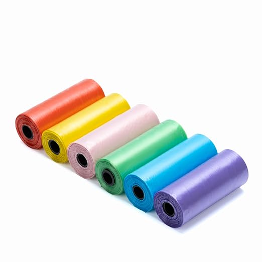 Ginsco 0.8 Gallons Disposable Trash Bags for Mini Car Trash Can, Portable Small Car Garbage Bags, Cars Accessories, Mini Trash Bags, Plastic Trash Bag for Cars/Home/Office (6 Rolls, Multi-Color)