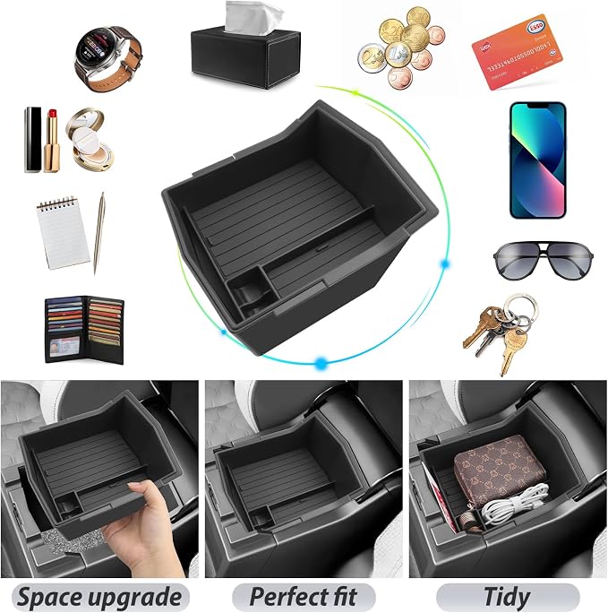 SKTU 2-Pack for 2025 2026 Subaru Forester Center Console Organizer for 2025 2026 Subaru Forester (Base/Premium/Sport/Limited/Touring) Console Tray Subaru Forester 2025 2026 Accessories Double Layers