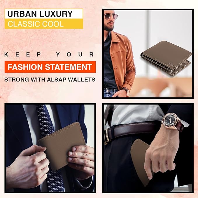 Premium Leather Mens Wallets ‒ RFID Blocking Wallet with Coin Pocket & Zip ‒ Bifold Wallets for Men with 12 Card Slots & 2 Bank Note Compartments ‒ Wallet with Gift Box (Brown)