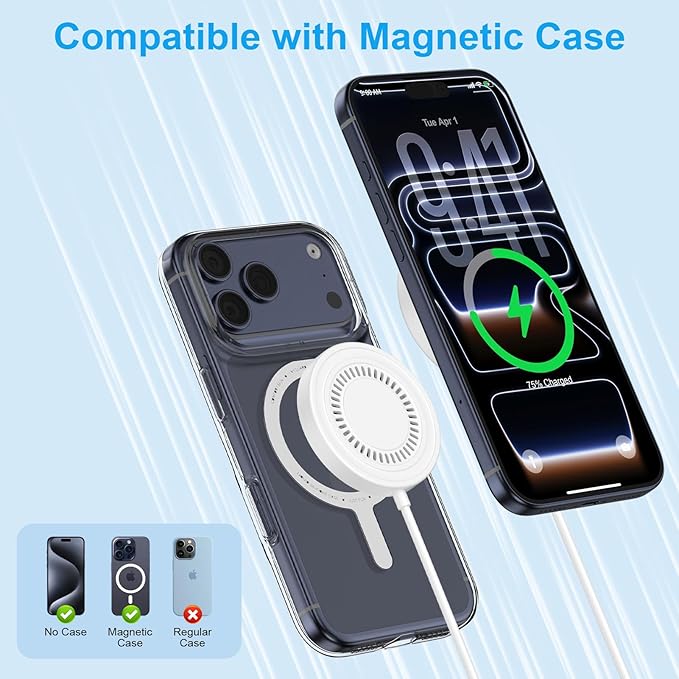 Wireless Charger for Samsung Fast Charging Pad Magnetic Wireless Charger for Samsung Galaxy S26 Ultra S26+ S25 Ultra S24FE,15W Magsafe Charger USB-C/A for iPhone 17 Pro Max 17 Air 16 Plus 16e 15 14 13